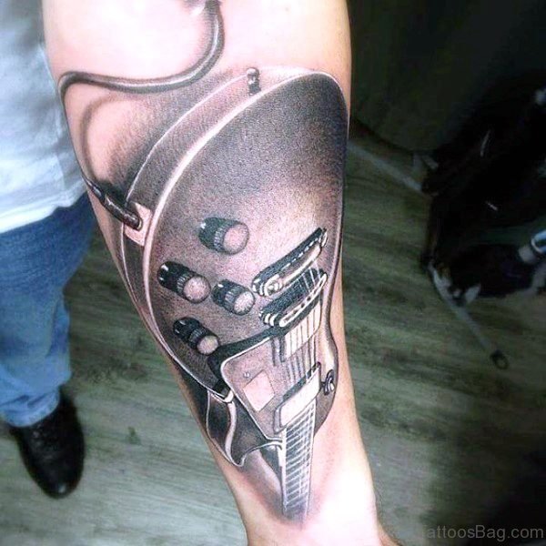 Fantastic Guitar Guitar Tattoo On Forearm