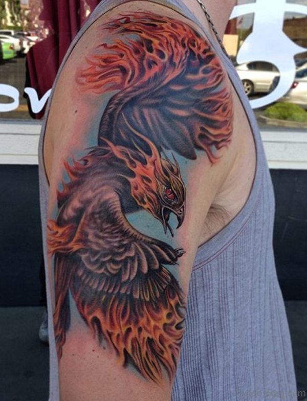 Fantastic Phoenix Shoulder Tattoo