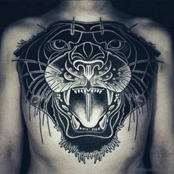 Fantasy Tiger Tattoo On Chest
