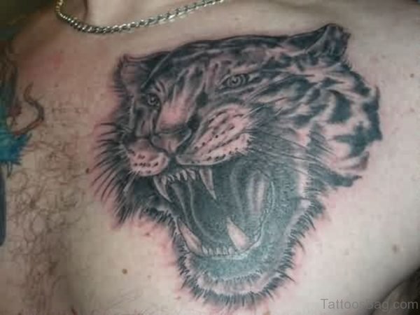 Fantastic Tiger Tattoo On Chest