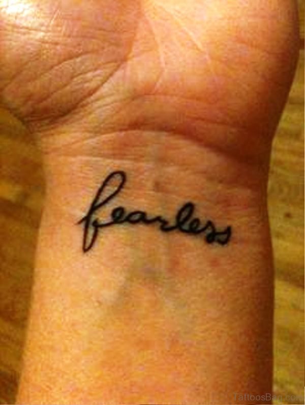 Fearless Word Tattoo On Wrist