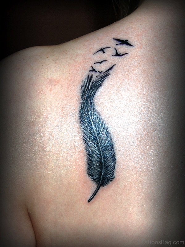 Feather Birds Shoulder Tattoo Design
