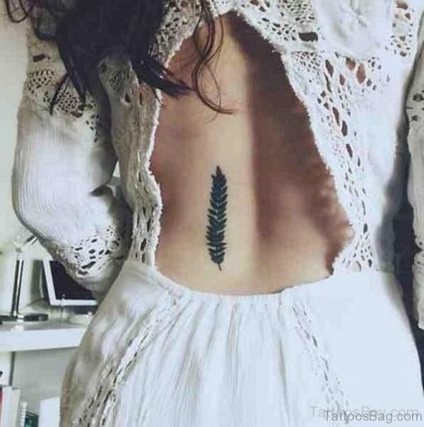 Feather Tattoo On Lower back