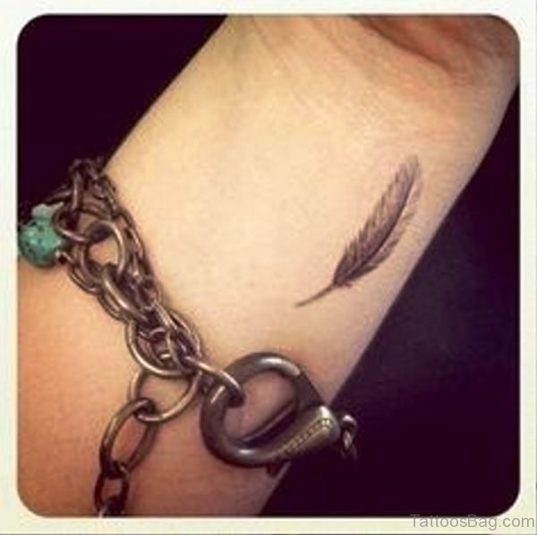 Feather Tattoo On Wrist