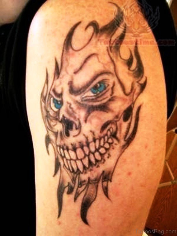 Flaming Skull Tattoo