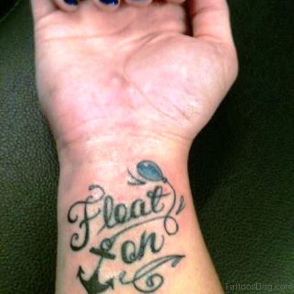 Float On Balloon Tattoo On Wrist