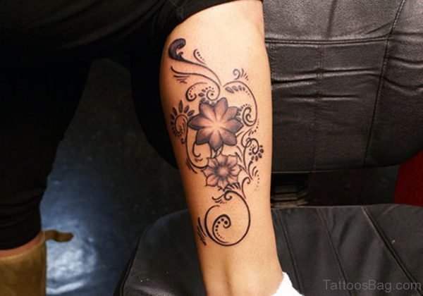 Floral Leg Tattoo