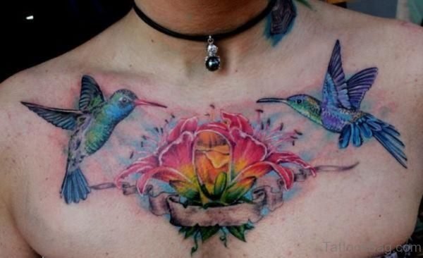Flower And Hummingbird Tattoo
