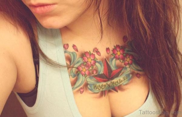Flower And Stars Tattoo