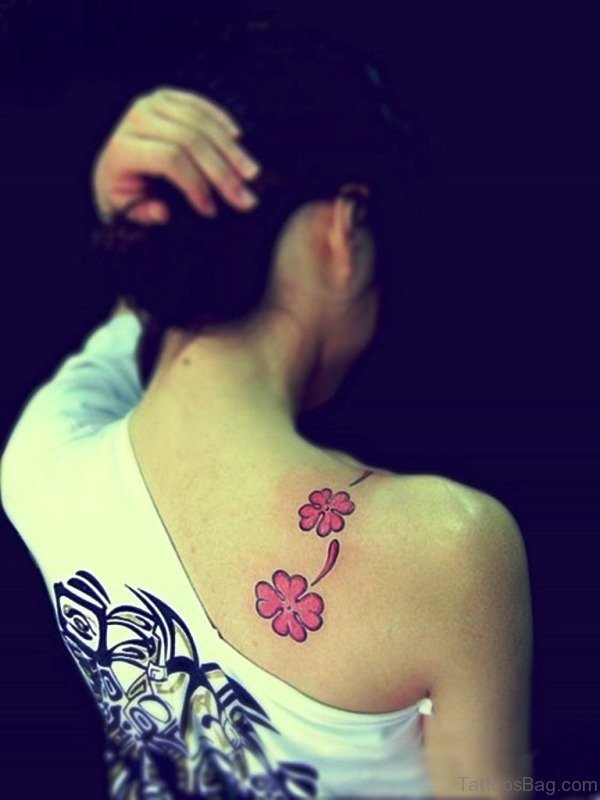Flower Tattoo On Girl Shoulder