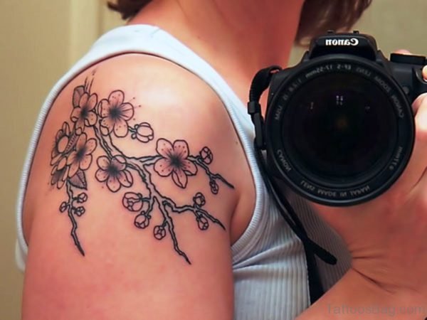 Flower With Camera Tattoo