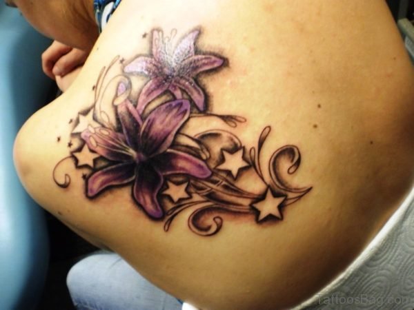 Flowers And Stars Tattoo Design
