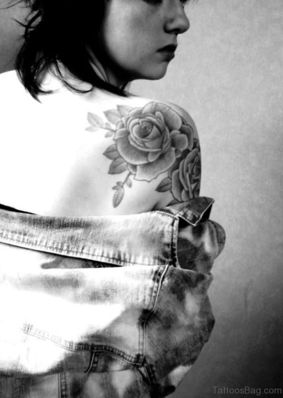 Flowers On Shoulder Tattoo