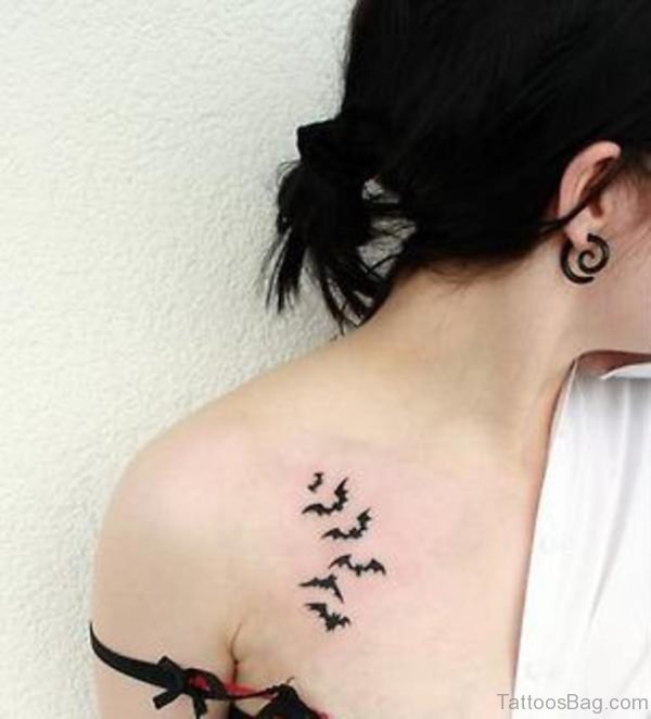Flying Bats Tattoo On Chest