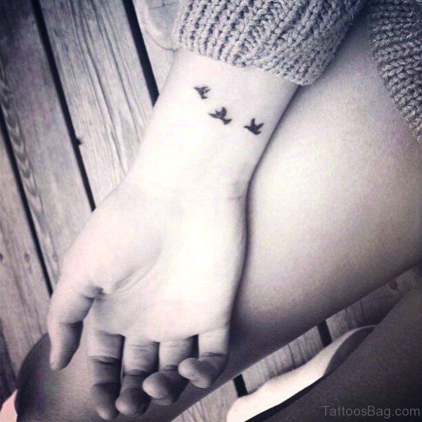 Flying Birds Tattoo On Wrist