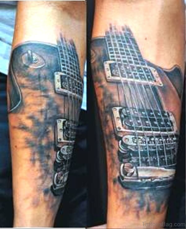 Forearm Guitar Tattoo Image
