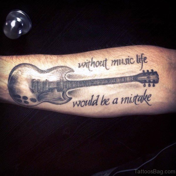 Forearm Guitar Tattoo Pic