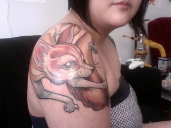 Fox Tattoo Design On Shoulder