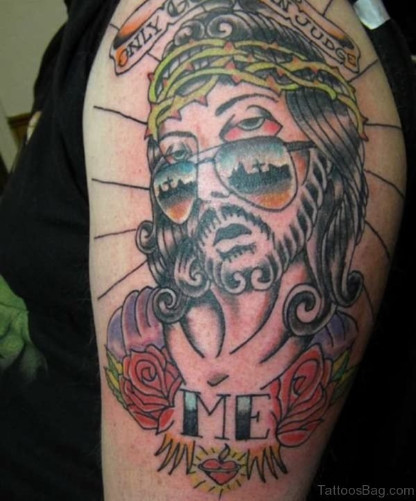 Funky Jesus Tattoo
