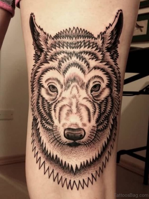 Funky Wolf Tattoo