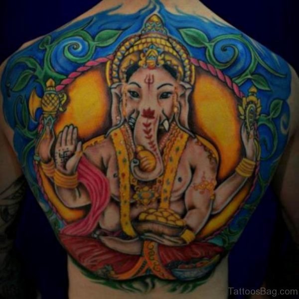 Ganesha Back Tattoo