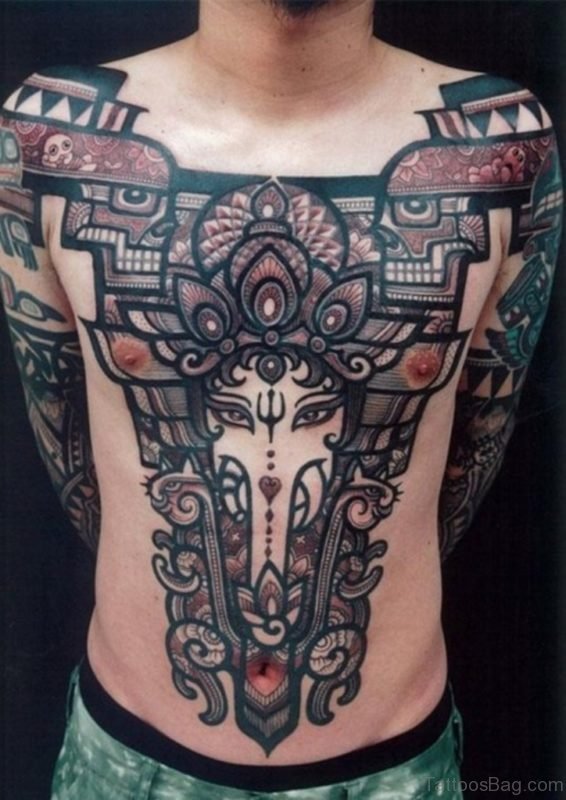 Ganesha Tattoo On Chest