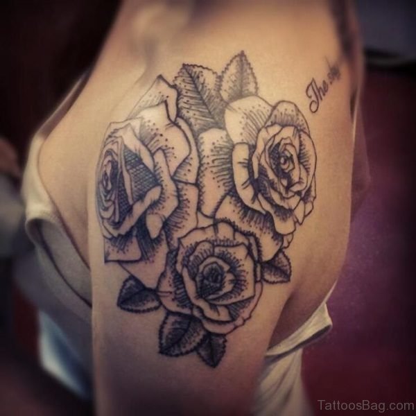 Garrett Rose Shoulder Tattoo