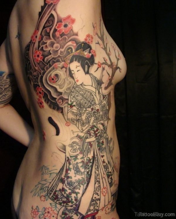 Geisha Tattoo On Rib