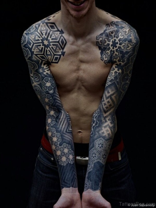 Geometric Full Sleeves Tattoo Design