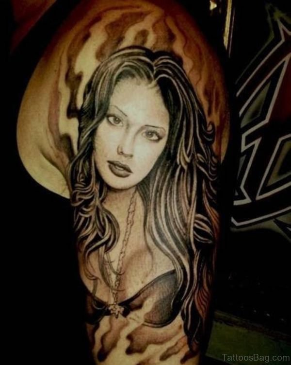 Girl Portrait Tattoo Image