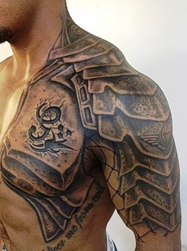 Gladiator Armour Shoulder Tattoo