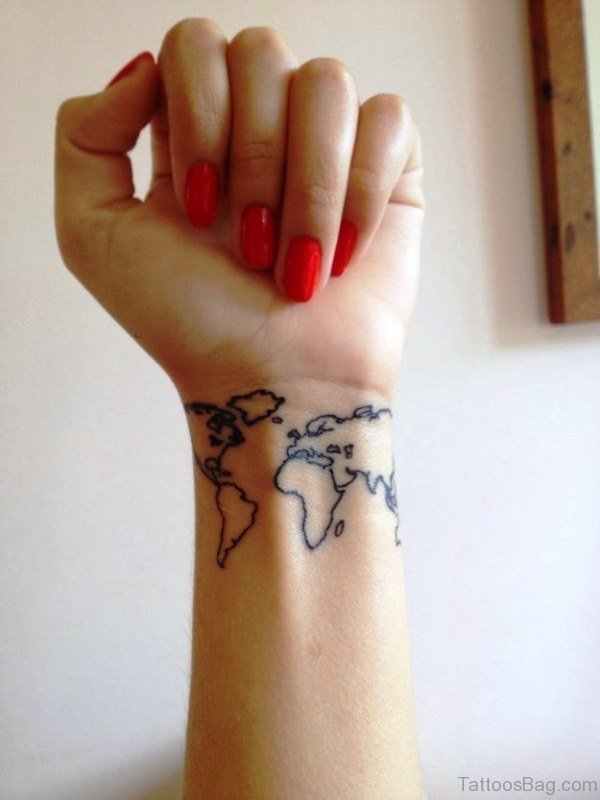 Globe Tattoo On Wrist