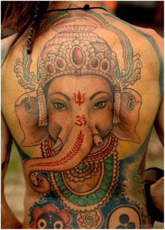 God Ganesha Tattoo On Back