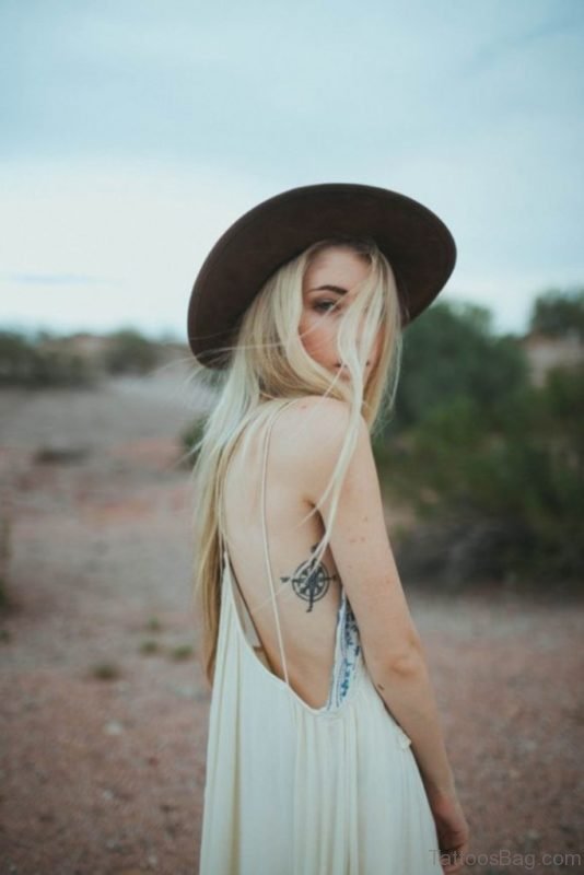 Graceful Compass Tattoo