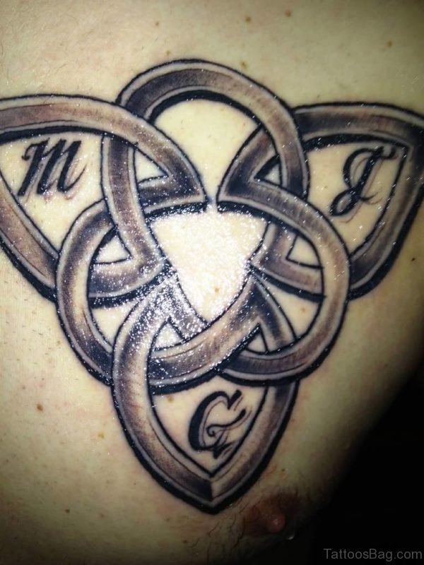 Great Trinity Knot Tattoo On Back