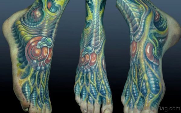 Green Biomechanical Tattoo