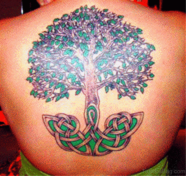 Green Celtic Tree Tattoo