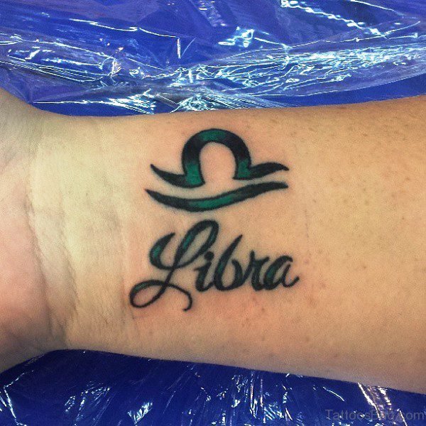 Green Libra Wrist Tattoo