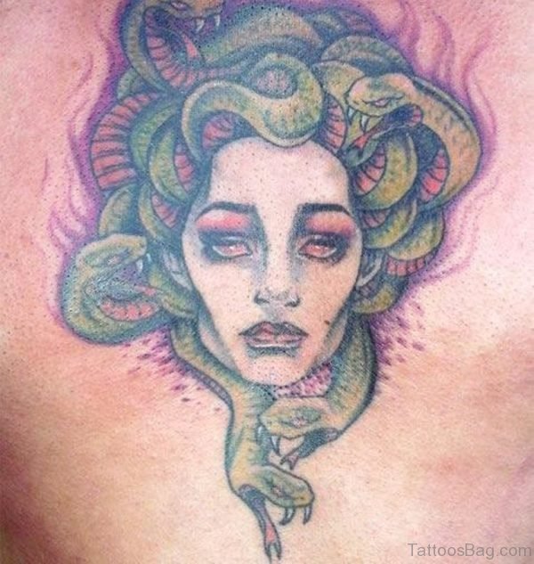 Green Medusa Tattoo Design