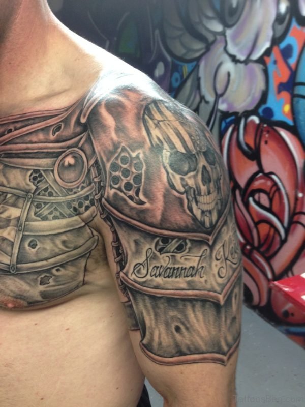 Grey Armor Tattoo