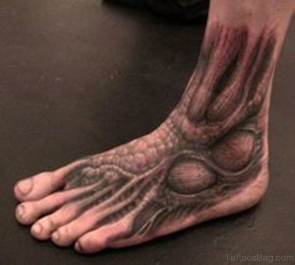 Grey Biomechanical Tattoo