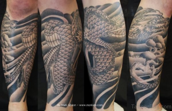 Grey Dragon Tattoo Design