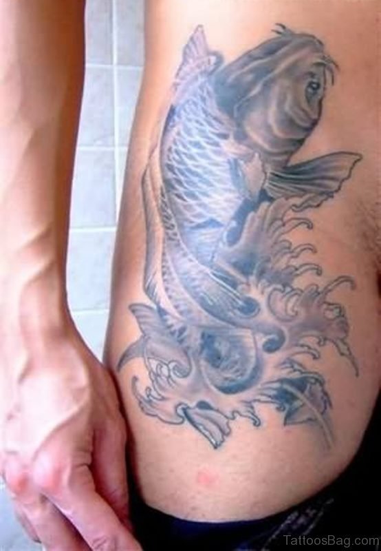 Grey Fish Tattoo Design 