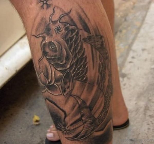 Grey Fish Tattoo Design