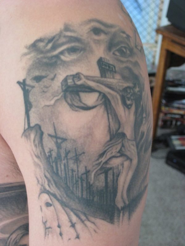 Grey Jesus Tattoo