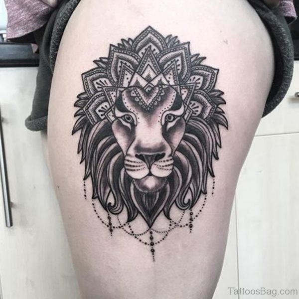 Grey Lion Tattoo