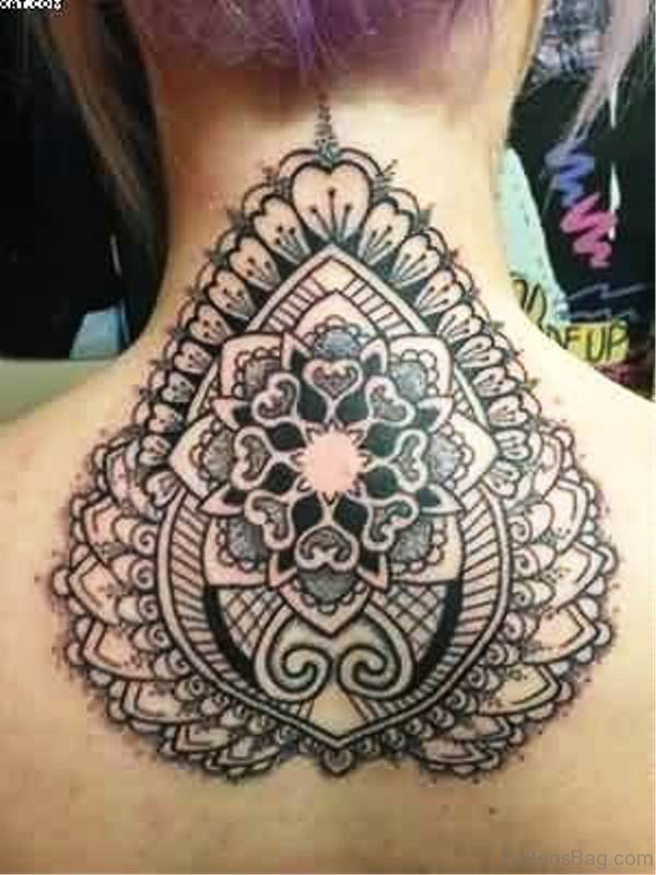 Grey Neck Tattoo