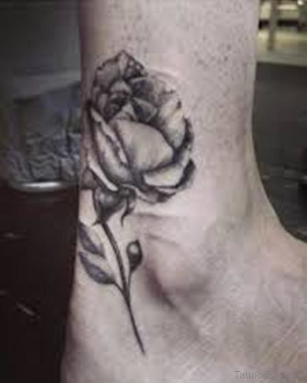 Grey Rose Tattoo Design