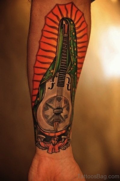 Guitar Tattoo On Wrist