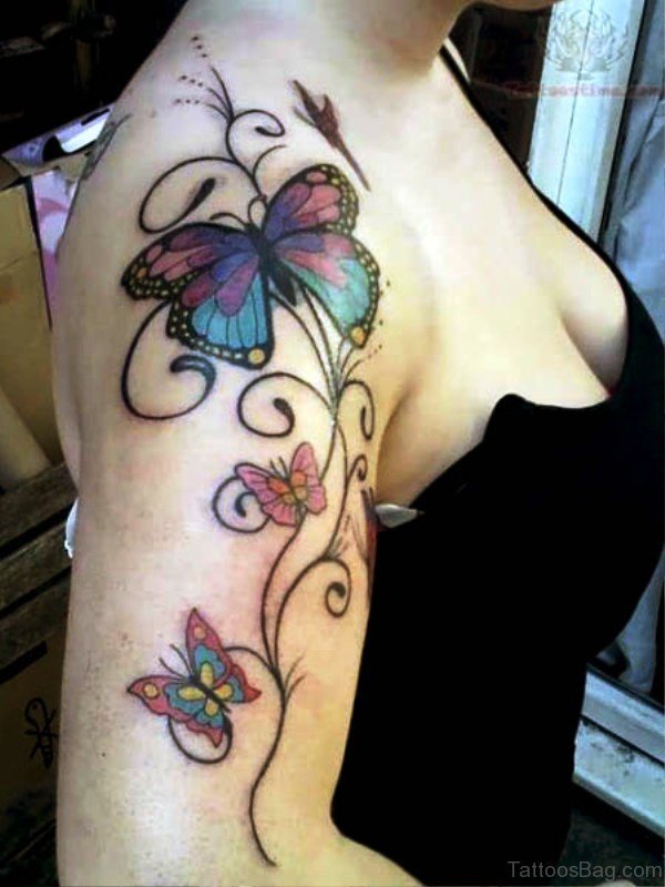Half Sleeve Butterfly Tattoo Design